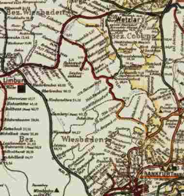 bersichtskarte von 1914